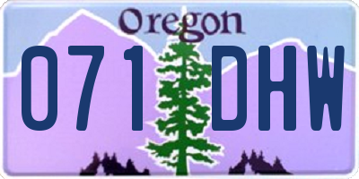 OR license plate 071DHW
