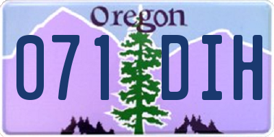 OR license plate 071DIH