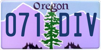 OR license plate 071DIV