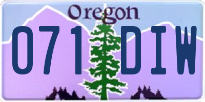 OR license plate 071DIW