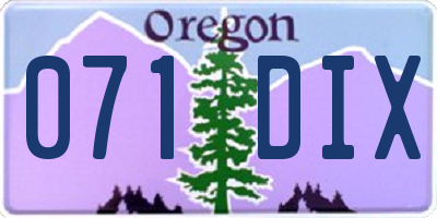 OR license plate 071DIX