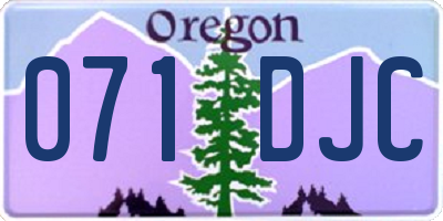 OR license plate 071DJC