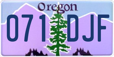 OR license plate 071DJF