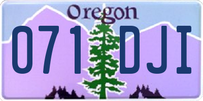 OR license plate 071DJI