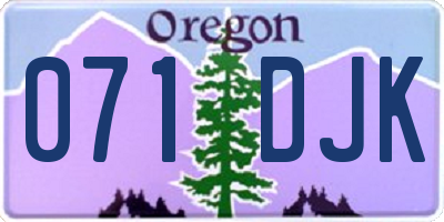 OR license plate 071DJK