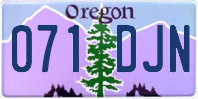 OR license plate 071DJN