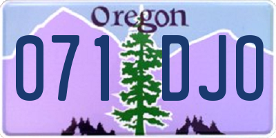 OR license plate 071DJO