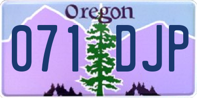 OR license plate 071DJP
