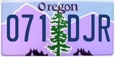 OR license plate 071DJR