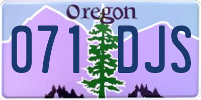 OR license plate 071DJS