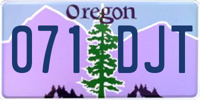 OR license plate 071DJT