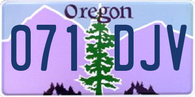 OR license plate 071DJV
