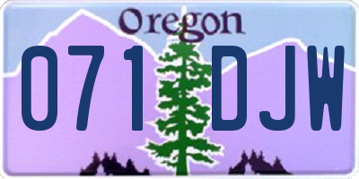 OR license plate 071DJW