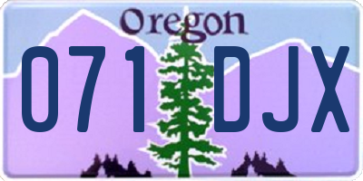 OR license plate 071DJX