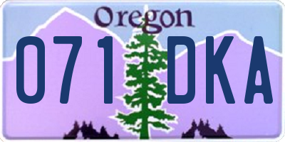 OR license plate 071DKA
