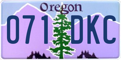 OR license plate 071DKC