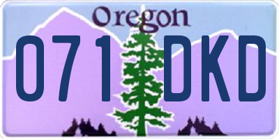 OR license plate 071DKD