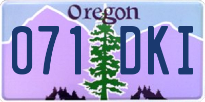 OR license plate 071DKI