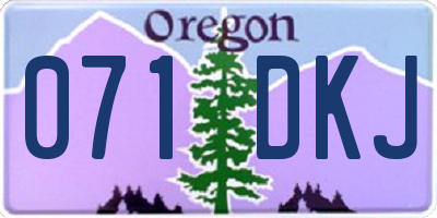OR license plate 071DKJ