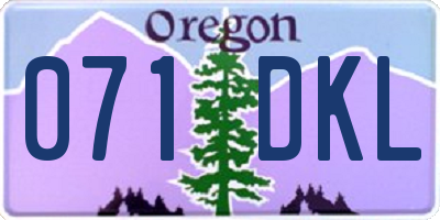 OR license plate 071DKL