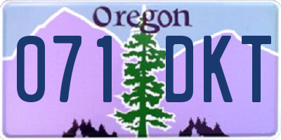 OR license plate 071DKT