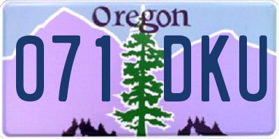 OR license plate 071DKU