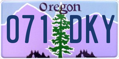 OR license plate 071DKY