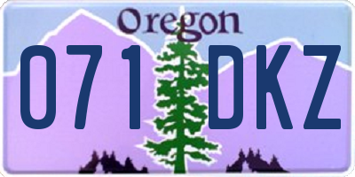 OR license plate 071DKZ
