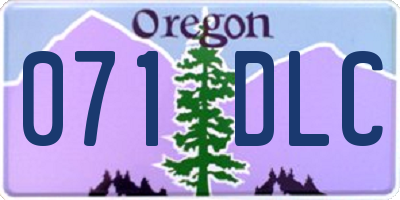 OR license plate 071DLC