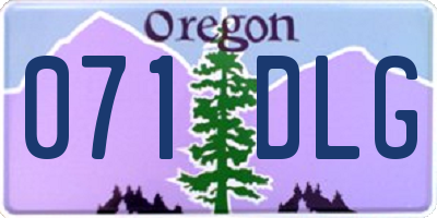 OR license plate 071DLG