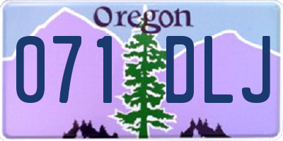 OR license plate 071DLJ