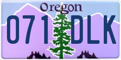 OR license plate 071DLK