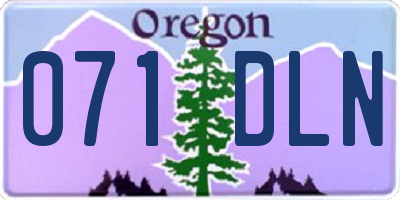 OR license plate 071DLN