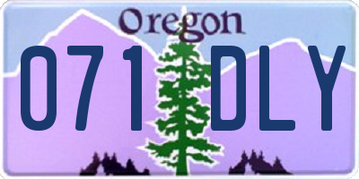 OR license plate 071DLY