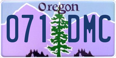 OR license plate 071DMC