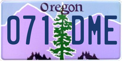 OR license plate 071DME
