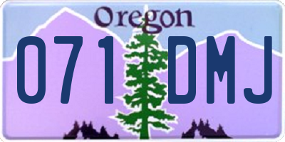 OR license plate 071DMJ