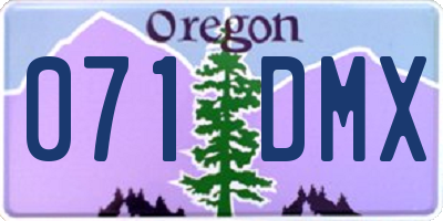 OR license plate 071DMX