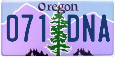 OR license plate 071DNA