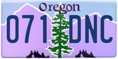 OR license plate 071DNC