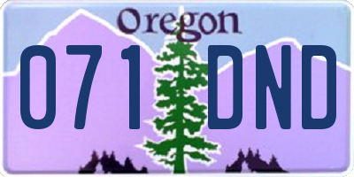 OR license plate 071DND