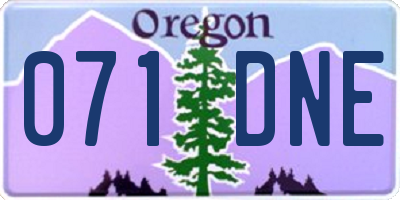 OR license plate 071DNE