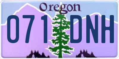 OR license plate 071DNH