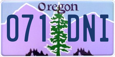 OR license plate 071DNI