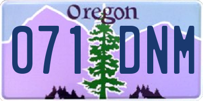 OR license plate 071DNM