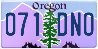OR license plate 071DNO