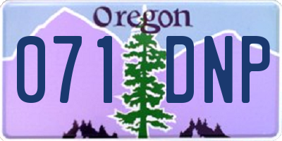 OR license plate 071DNP