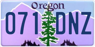 OR license plate 071DNZ