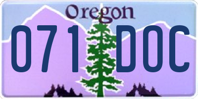 OR license plate 071DOC