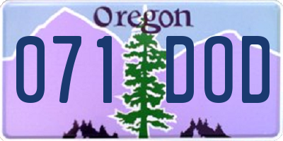 OR license plate 071DOD